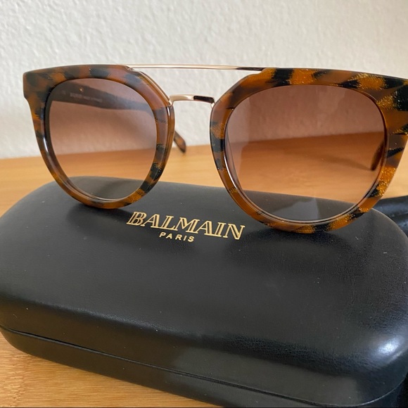 Balmain tortoiseshell BL2110 sunglasses gold brown aviator NEW in case 2110 - Picture 4 of 9